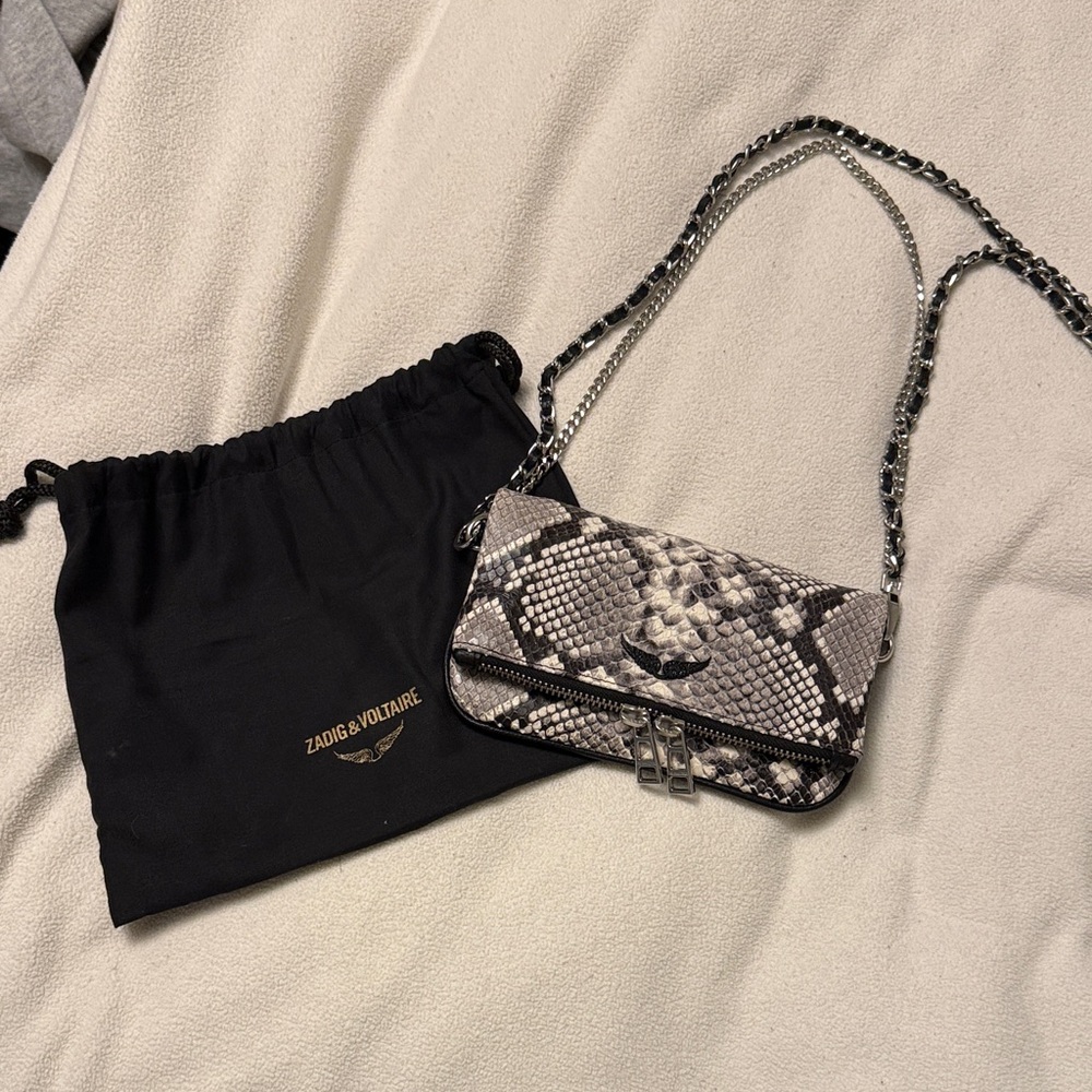 Zadig & Voltaire Python Pattern Crossbody Bag - B… - image 1